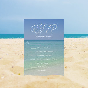 Beautiful Beach Wedding with Meal Choices RSVP Card