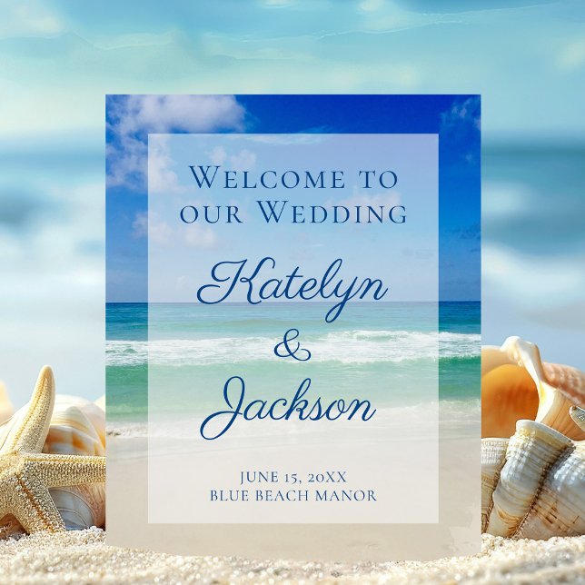 Beautiful Beach Welcome to our Wedding Ocean Foam Board (Creator Uploaded)