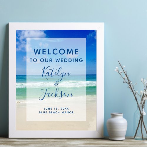 Beautiful Beach Welcome to our Wedding Poster