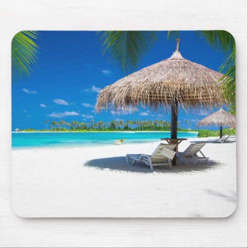 Beautiful Beach with Turquoise Water White Sand Mouse Pad