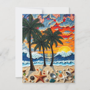 Beautiful Beachy Happy   Saying Hi Postcard