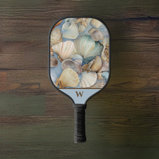 Beautiful Beachy Watercolor Sea Shells Monogram