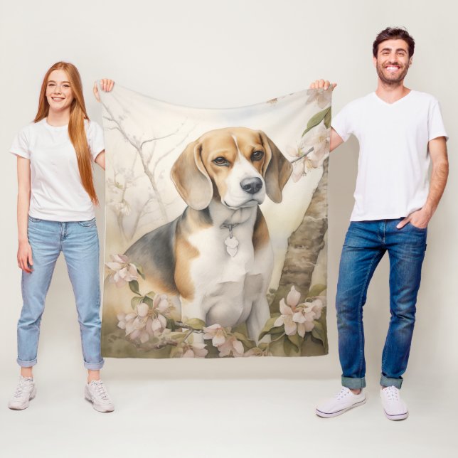 Beautiful Beagle – Curious & Loving Fleece Blanket (In Situ)