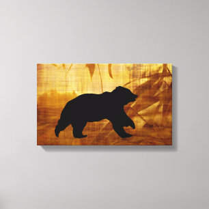 Beautiful Bear Silhouette Canvas Art