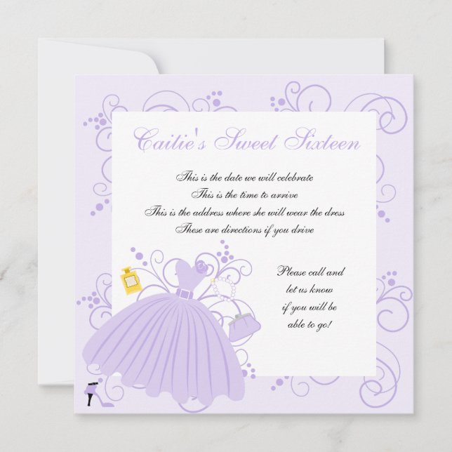 Beautiful, Beautiful Dress Invitation (Front)