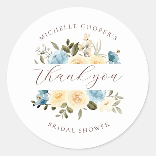 Beautiful bee and flower Thank You Classic Round Sticker