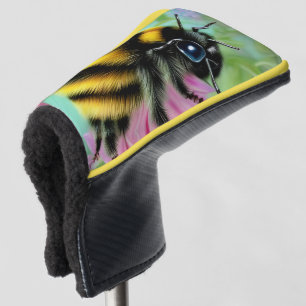 Beautiful Bee on a Pink Flower Close up Golf Head Cover