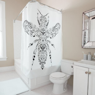 beautiful bee shower curtain