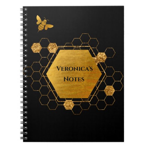 Beautiful Bee Themed Personalized Notebook