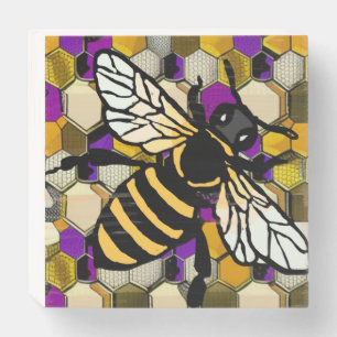 Beautiful Bee Wooden Box Sign