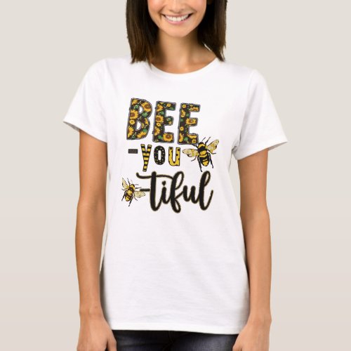 Beautiful _ bees and sunflowers _illustration  T_Shirt