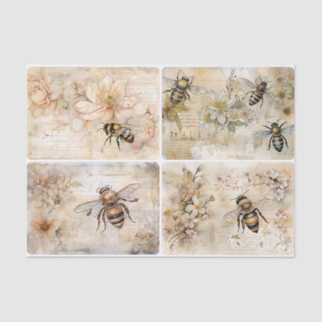 Beautiful Bees Tissue Paper (Front)