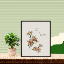 Beautiful beige isolated flowers