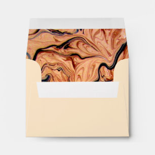 Beautiful Beige Orange Black Marble Pattern Envelope
