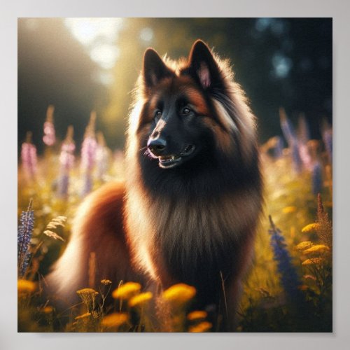 Beautiful Belgian Tervuren for Dog Lovers Poster