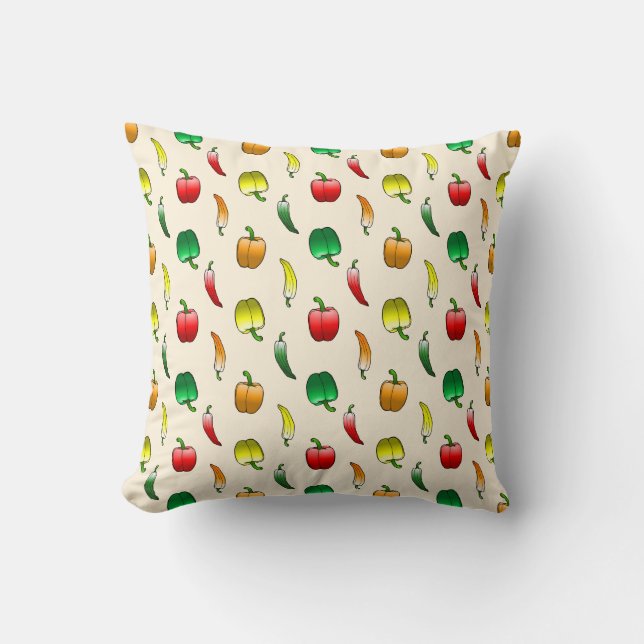 Beautiful Bell Peppers Pattern Throw Pillow (Front)