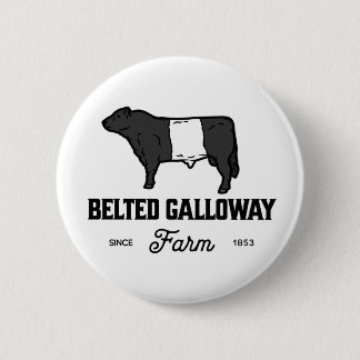 Beautiful Belted Galloway cow round badge or desig Button