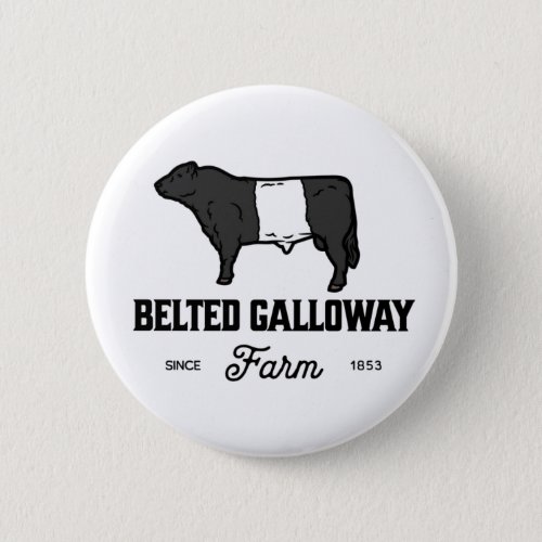 Beautiful Belted Galloway cow round badge or desig Button