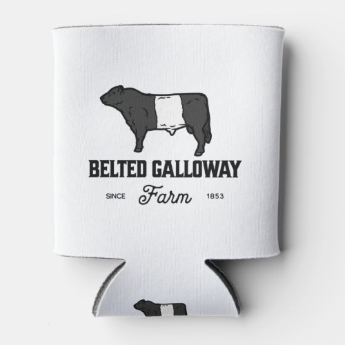 Beautiful Belted Galloway cow round badge or desig Can Cooler