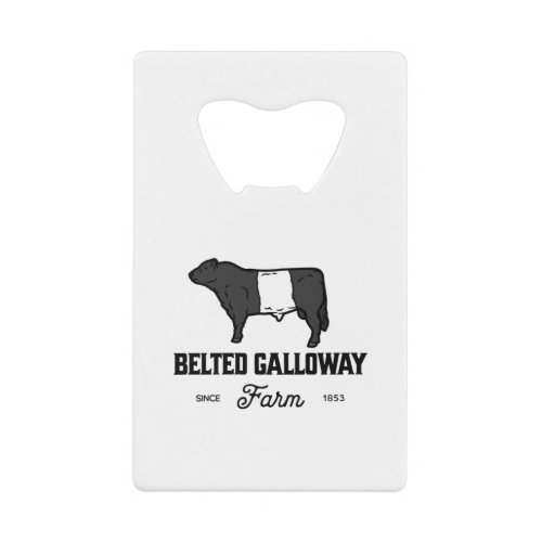 Beautiful Belted Galloway cow round badge or desig Credit Card Bottle Opener