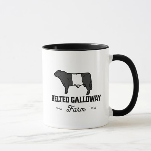 Beautiful Belted Galloway cow round badge or desig Mug
