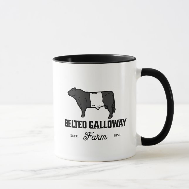 Beautiful Belted Galloway cow round badge or desig Mug (Right)