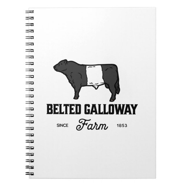 Beautiful Belted Galloway cow round badge or desig Notebook (Front)