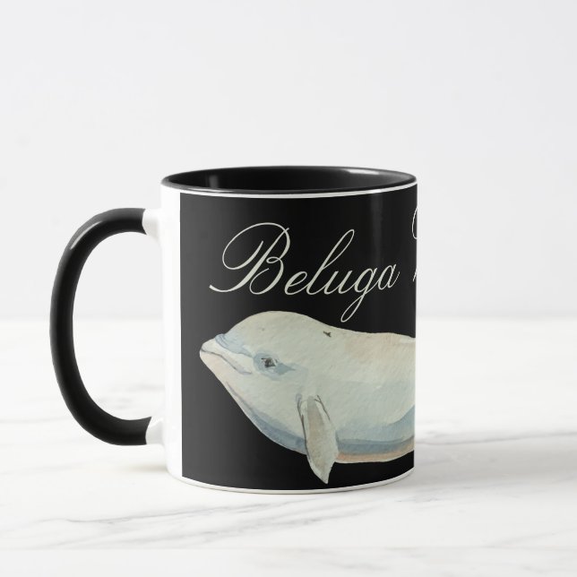 Beautiful Beluga Whale, Delphinapterus Leucas Mug (Left)