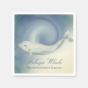 Beautiful Beluga Whale, Delphinapterus Leucas Napkins