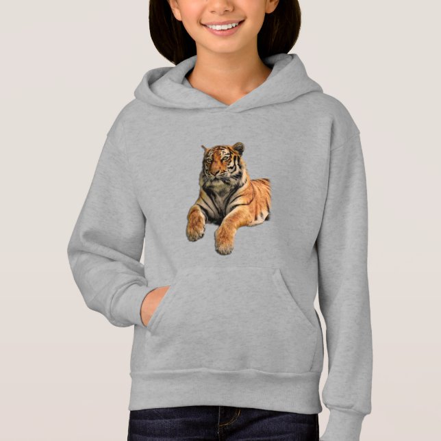 Beautiful Bengal Tiger Face & Paws Photo Hoodie (Front)