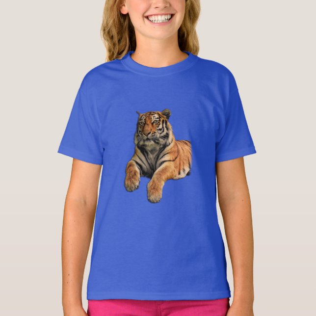 Beautiful Bengal Tiger Face & Paws Photo T-Shirt (Front)