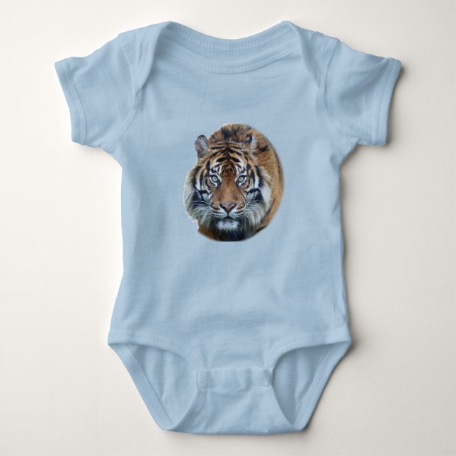 Beautiful Bengal Tiger Face Photo Baby Bodysuit (Front)
