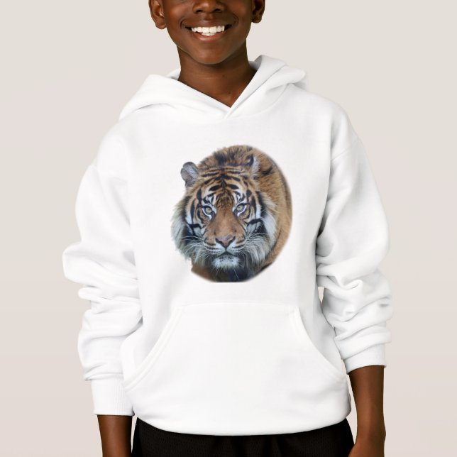 Beautiful Bengal Tiger Face Photo Hoodie (Front)