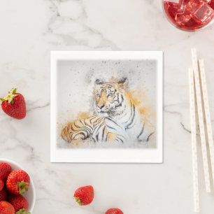 Beautiful Bengal Tiger Painting Napkins