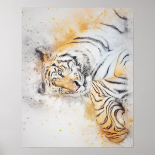 Beautiful Bengal Tiger Painting Poster