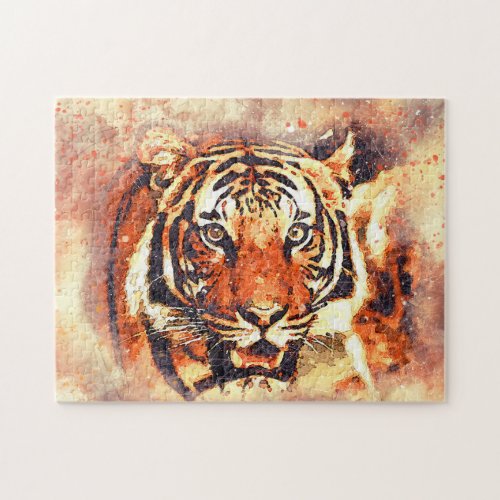 Beautiful Bengal Tiger Painting  Wild Cat  Jigsaw Puzzle