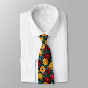 Beautiful Best Gifts For Men Ranunculus Flower Neck Tie