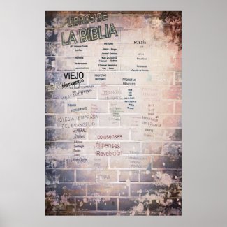 Beautiful Bible Books in a Brick Wall Poster by Cartsticker