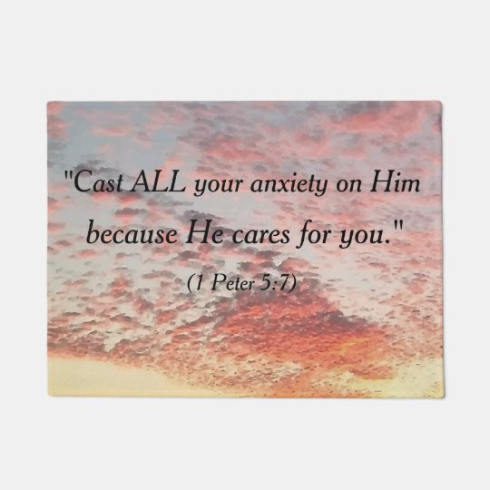 Beautiful Bible Quote Print Sky Sunset Design Doormat Zazzle Com