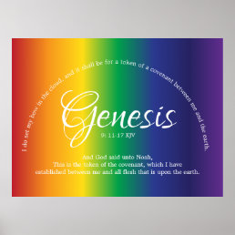 Beautiful Bible Quote Rainbow Stripes Poster