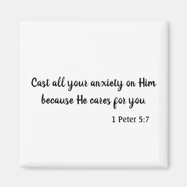 Beautiful Bible Verse about Peace Black and White Magnet (Front)