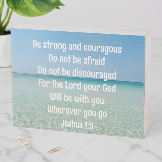 Beautiful Bible Verse Christian Beach House Wooden Box Sign (In Situ Horizontal)