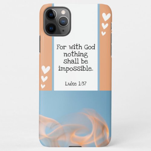 Beautiful Bible Verse Flames Photo Template Custom iPhone 11Pro Max Case