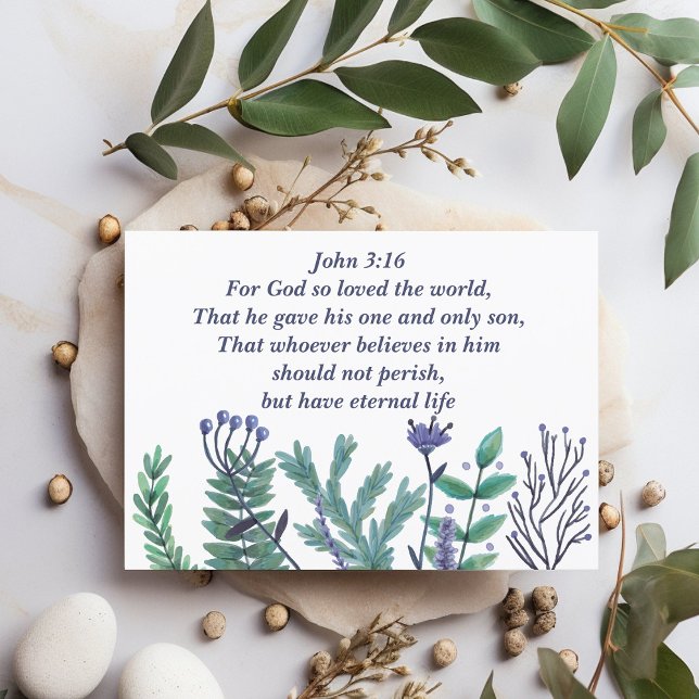 Beautiful Bible Verse John 3:16 Religious Easter Holiday Card (Creator Uploaded)