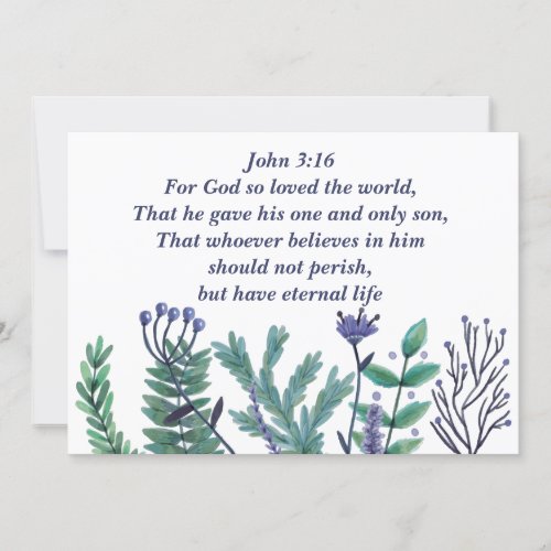 Beautiful Bible Verse John 316 Religious Easter Holiday Card