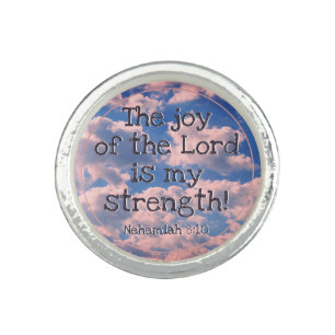 Beautiful Bible Verse Pastel Clouds Photo Template Ring