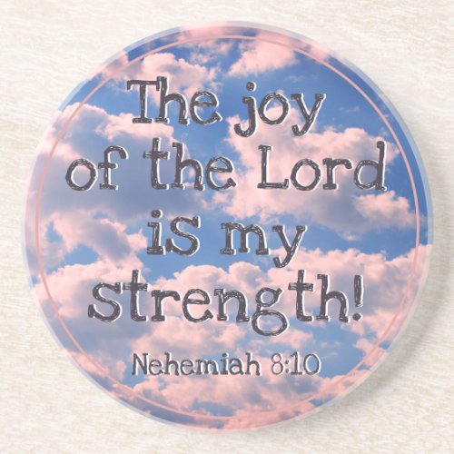 Beautiful Bible Verse Prayer Clouds Photo Template Coaster