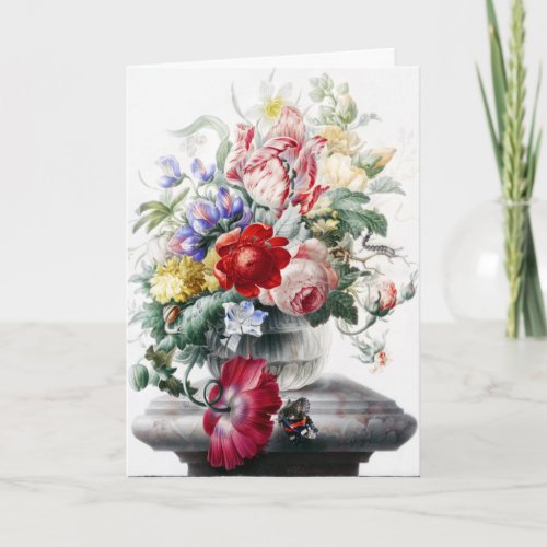 Beautiful Big Bouquet of Flowers with Butterfly  Thank You Card