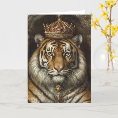 Beautiful Big Cat in a Crown all occasions Card