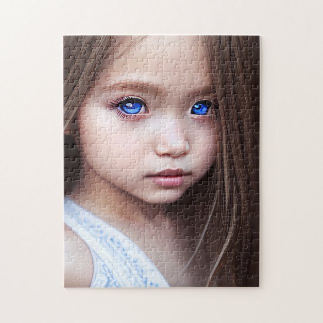 BEAUTIFUL BIG EYED LITTLE GIRL ART JIGSAW PUZZLE (Vertical)